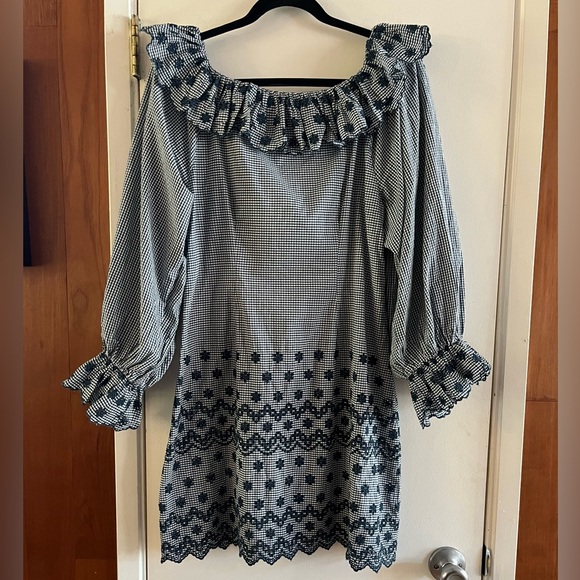 Doen Franique Dress in Azure Paris Gingham - Picture 3 of 11